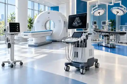 Illustrative image of a hospital imaging and cardiology suite